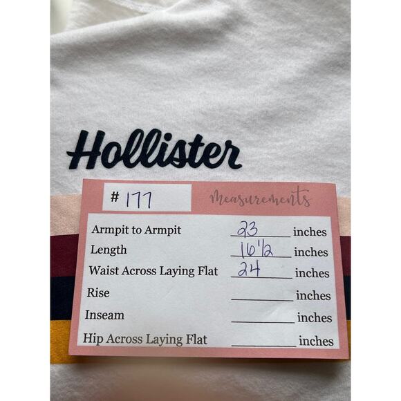 Hollister White Boyfriend Cotton Cropped Hoodie String  Casual Sweatshirt Size S - Picture 10 of 10